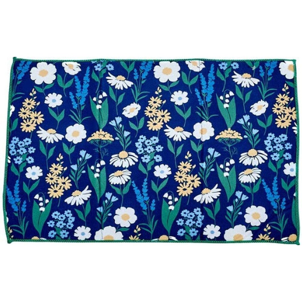 Kitchen Microfiber Dish Drying Mat (14"x21") BOTANIC DAISIES GARDEN FLOWERS,Ritz